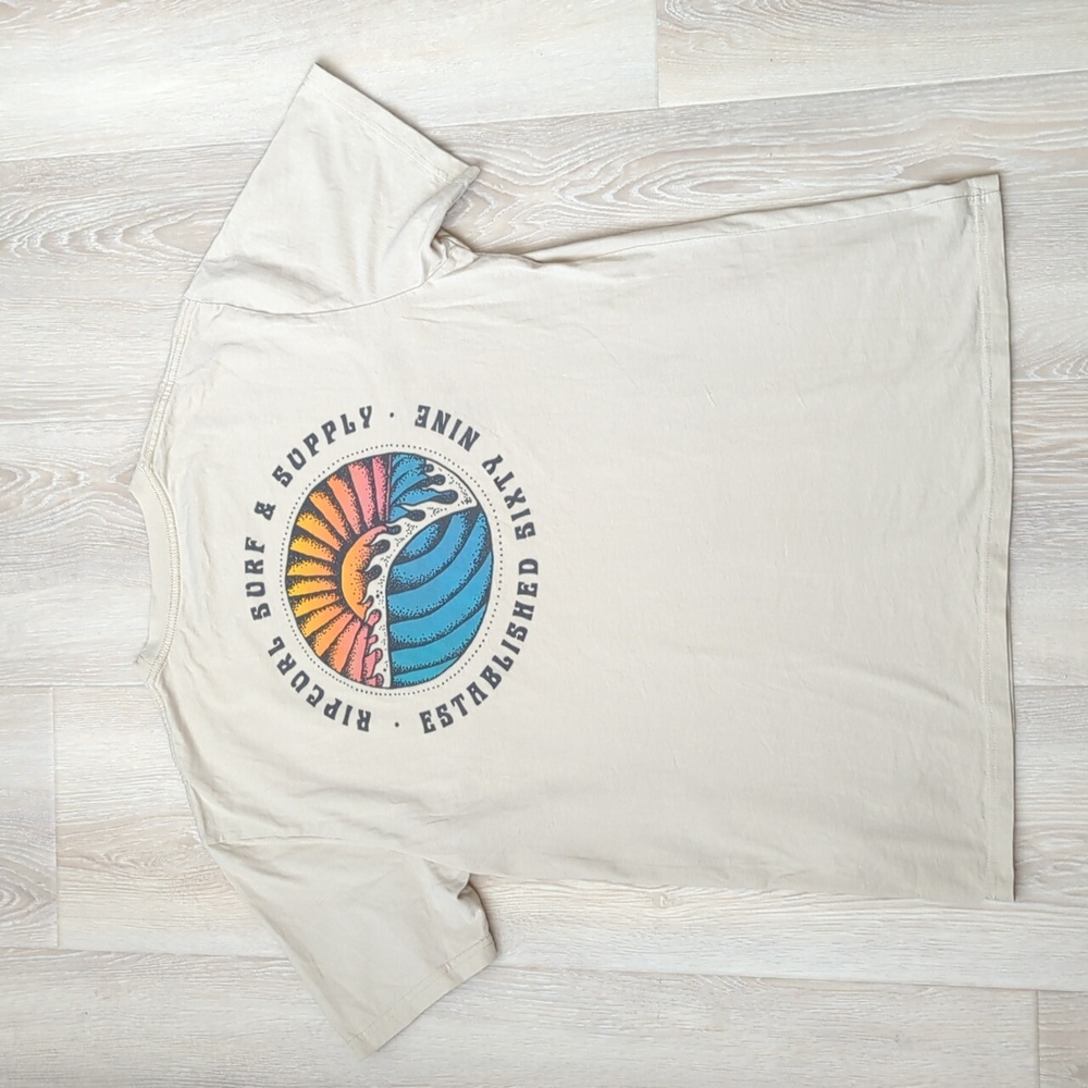 Rip Curl White Short Sleeve Logo Tee - Picture 4 of 7
